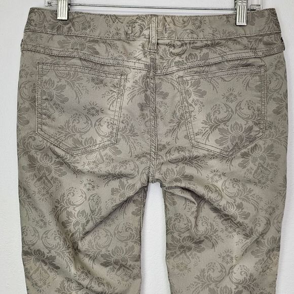Free People Jeans Tan Print Midrise Skinny Ankle Size 30 Western Country - Picture 6 of 10